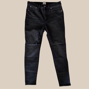 J Crew Stretch Denim Jean Women Size 30 Black High-Rise Toothpick